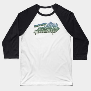 Kentucky State Outline Maze & Labyrinth Baseball T-Shirt